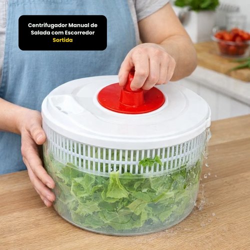 Centrifugador Manual de Salada com Escorredor