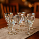 Conjunto 6 Taças Vidro Coloridas Bebidas Vinho Água Mesa Festa Elegante