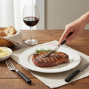 Kit 6 Facas de Mesa em Aço Inox Cabo Preto Linha Gramado achadinho