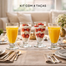Jogo de Taças para Milk Shake - Kit 2 4 6 Unidades Milkshake Sobremesa - Sorvete Suco Vitamina 310ml Vidro Lanchonete