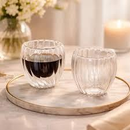 Conjunto 2 Copos Café Espresso Vidro Borossilicato Lehavi 90ml Parede Dupla Térmico Transparente Resistente Premium