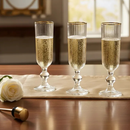 Jogo 6 Taças Champagne 170ml Vidro Gold Luxo Versalhes Elegante Festa Presente