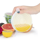 Kit 6 Tampas Silicone Vedação Potes Jarras Panelas Alimentos Cozinha Reutilizável