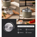Panela de Pressão Indução 4,2L Max Chef Wood Compatível Gás e Indução Verde acinzentado