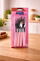 Talheres 12 Peças Inox Rosa
