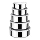 Conjunto 5 Potes Bavaria Tampa Inox