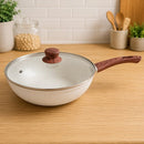 Frigideira Nanocerâmico 28cm com Tampa - Creme