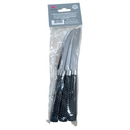 Kit 6 Facas de Mesa em Aço Inox Cabo Preto Linha Gramado achadinho
