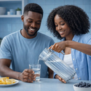Jarra Vidro Transparente 1 Litro Design Moderno Uso Diário Água Suco Mesa Cozinha