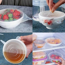 Kit 6 Tampas Silicone Vedação Potes Jarras Panelas Alimentos Cozinha Reutilizável