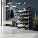 Sapateira Vertical Ajustável com 5 Prateleiras para até 18 Pares achadinho