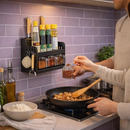Organizador de Parede Multiuso para Cozinha com Suporte de Temperos e Utensílios achadinho