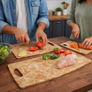 Conjunto com 3 Tábuas de Corte Retangulares em Plástico Colorido para Cozinha achadinho