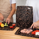 Conjunto com 3 Tábuas de Corte Retangulares em Plástico Colorido para Cozinha achadinho