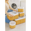 Conjunto de 4 Cestos Organizadores em Bambu Natural Multiuso achadinho