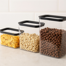 Kit 3 Potes Plásticos Transparentes Vedação Alimentos Mantimentos Cozinha Geladeira