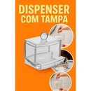 Dispenser Acrílico para Cotonetes com Tampa Transparente achadinho