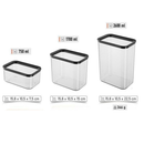 Kit 3 Potes Plásticos Transparentes Vedação Alimentos Mantimentos Cozinha Geladeira