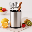Porta-Talheres em Inox com Escorredor e Divisórias para Utensílios de Cozinha achadinho