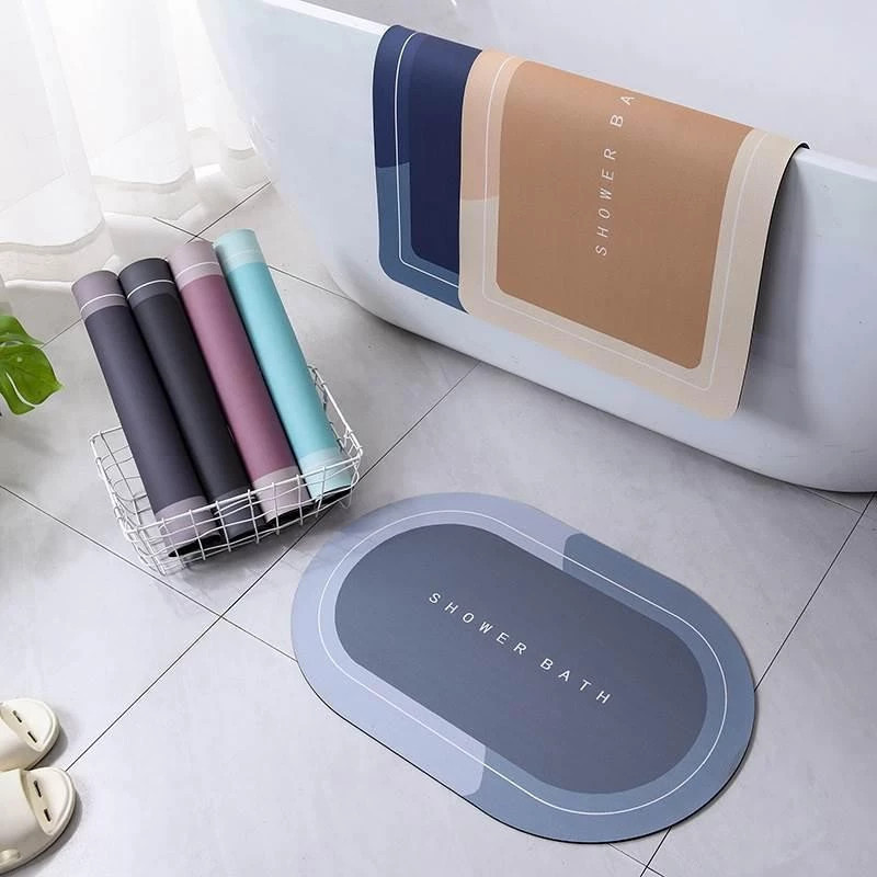 Tapete Oval Antiderrapante para Banheiro e Box com Secagem Rápida achadinho