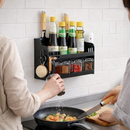Organizador de Parede Multiuso para Cozinha com Suporte de Temperos e Utensílios achadinho