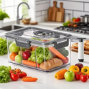 Pote Hermético Vácuo Conservação Alimentos Sistema Bomba Mantimentos Cozinha Vedação