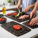 Conjunto com 3 Tábuas de Corte Retangulares em Plástico Colorido para Cozinha achadinho