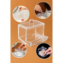 Dispenser Acrílico para Cotonetes com Tampa Transparente achadinho