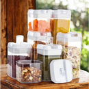 Kit 7 Potes Acrílico Armazenamento Cereais Arroz Feijão Condimentos Recipientes