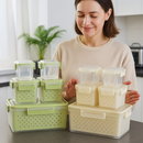 Kit 5 Potes Alimentos Recipientes Plástico Conserva Cozinha Organizador