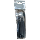 Kit 6 Colheres Sobremesa Inox Resistente Acabamento Fosco Preto Elegante