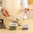 Conjunto 3 Potes Hermético Quadrado Plástico Mantimentos Alimentos Cozinha