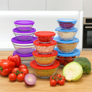 Conjunto 5 Potes Vidro Recipiente Frutas Condimentos Marmita Tigela Conserva Cozinha