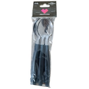 Kit 6 Colheres Sobremesa Inox Resistente Acabamento Fosco Preto Elegante
