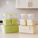 Kit 5 Potes Alimentos Recipientes Plástico Conserva Cozinha Organizador