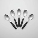 Kit 6 Colheres Sobremesa Inox Resistente Acabamento Fosco Preto Elegante