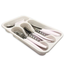 Kit Talheres 25 Peças Branco Jantar Almoço Faca Garfo Pegador Servir