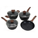 Conjunto 4 Peças Panelas Antiaderente Tampa Vidro Caçarolas Cozinha