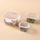 Conjunto 3 Potes Hermético Quadrado Plástico Mantimentos Alimentos Cozinha