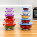 Conjunto 5 Potes Vidro Recipiente Frutas Condimentos Marmita Tigela Conserva Cozinha