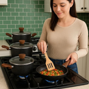 Conjunto 4 Peças Panelas Antiaderente Tampa Vidro Caçarolas Cozinha