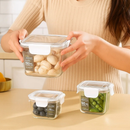Conjunto 3 Potes Hermético Quadrado Plástico Mantimentos Alimentos Cozinha