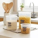 Kit 4 Potes Plástico Conserva Armazenar Tampa Arroz Feijão Recipiente Cozinha