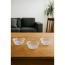 Conjunto 3 Potes Vidro Bowl Tampa Hermética Cozinha Mantimentos Sobremesa Refratário