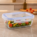 Pote Hermético Retangular Tampa Vidro 640ml